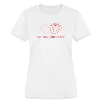 That Berry Strawberry Bestie Design2 - Women's Moisture Wicking Performance T-Shirt - white - Front - Zoe (177cm)