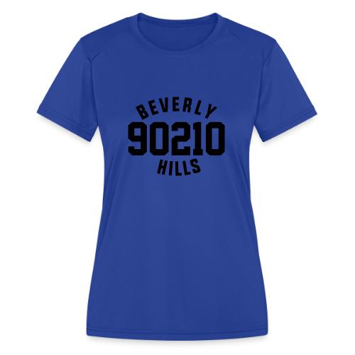 90210 Old School Tee Black - Women's Moisture Wicking Performance T-Shirt