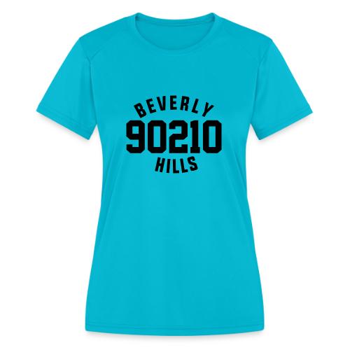 90210 Old School Tee Black - Women's Moisture Wicking Performance T-Shirt