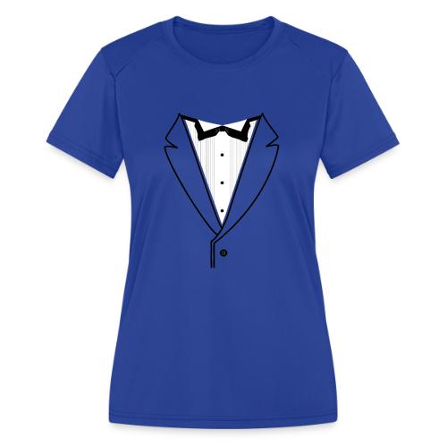 Tuxedo Plain w. Black Lines - Women's Moisture Wicking Performance T-Shirt