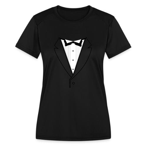 Tuxedo Plain w. Black Lines - Women's Moisture Wicking Performance T-Shirt
