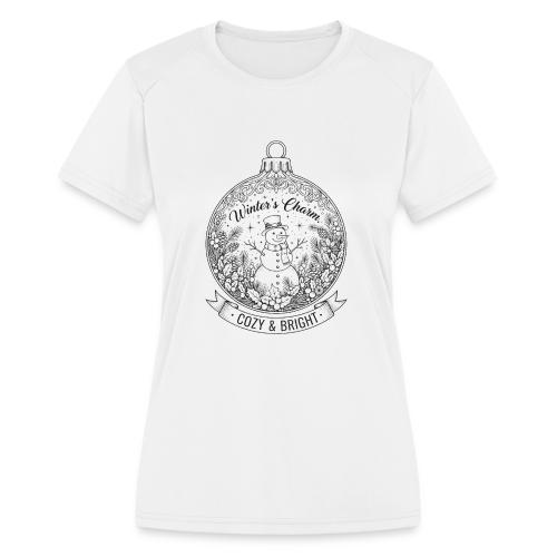 Festive Snowman T-Shirt - Women's Moisture Wicking Performance T-Shirt