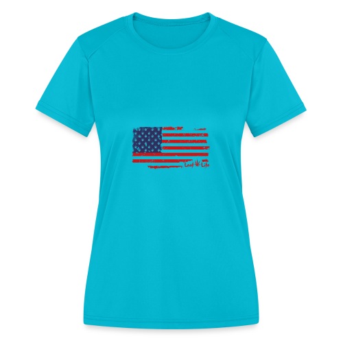 US Flag Leaf Life - Women's Moisture Wicking Performance T-Shirt