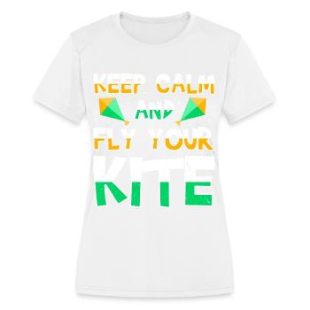 Fly A Kite Hobby Wind Kiteboard Funny Kite Flying - Women's Moisture Wicking Performance T-Shirt - white - Front - Zoe (177cm)