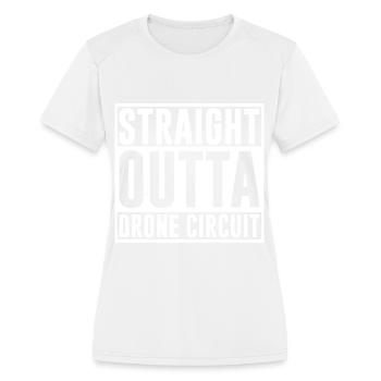 Drone Racing Design for a Fpv Drone Racer or Drone - Women's Moisture Wicking Performance T-Shirt - white - Front - Zoe (177cm)