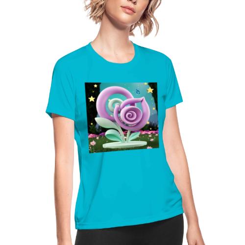 Lila Bloom | Double Floral Eco-Inspired Art - Women's Moisture Wicking Performance T-Shirt