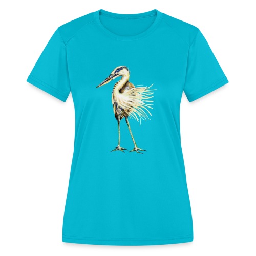 Great Blue Heron - Women's Moisture Wicking Performance T-Shirt