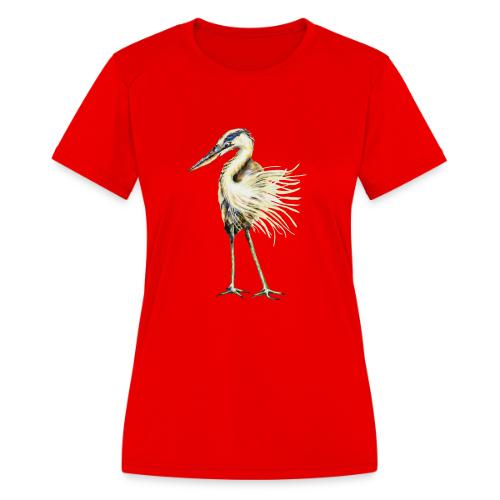 Great Blue Heron - Women's Moisture Wicking Performance T-Shirt