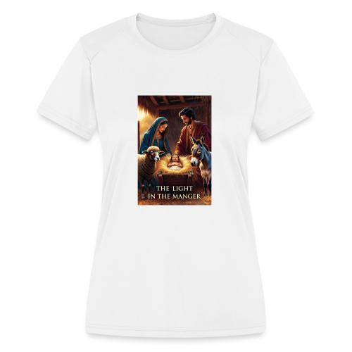 Nativity Manger T-Shirt - Women's Moisture Wicking Performance T-Shirt