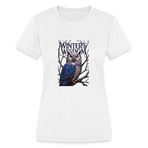 Crystalized Forest Owl T-Shirt - Women's Moisture Wicking Performance T-Shirt