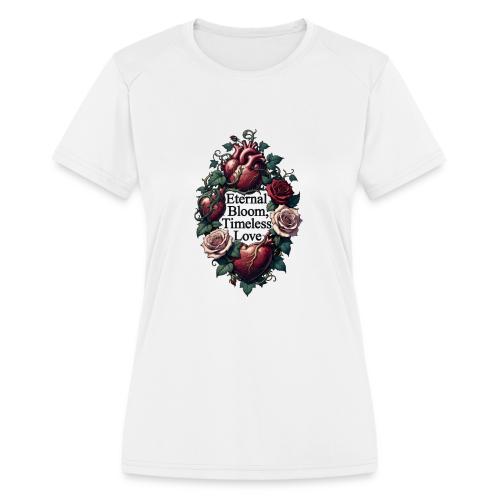 Eternal Bloom Timeless Love Entwined Hearts T-Shir - Women's Moisture Wicking Performance T-Shirt