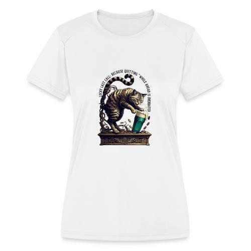 Lucky Last Call Cat Graphic Tee - Women's Moisture Wicking Performance T-Shirt