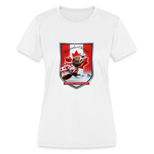 Canada Beaver Ascent T-Shirt, Canadian Pride Gift - Women's Moisture Wicking Performance T-Shirt