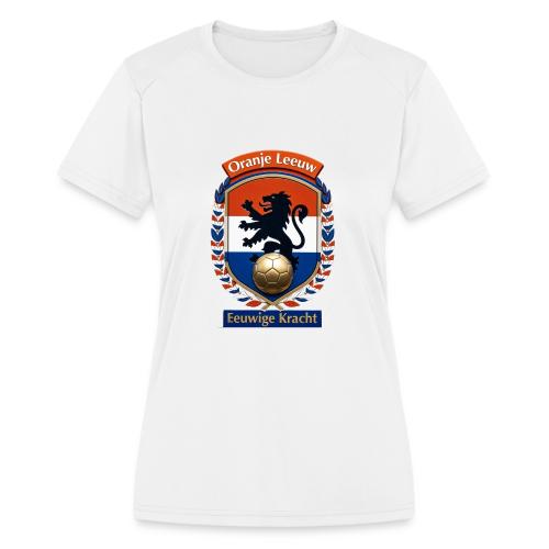 Netherlands Lion Premium T-Shirt, Dutch Flag Gift - Women's Moisture Wicking Performance T-Shirt