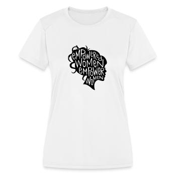 Empowered Women T Shirt - Women's Moisture Wicking Performance T-Shirt - white - Front - Zoe (177cm)