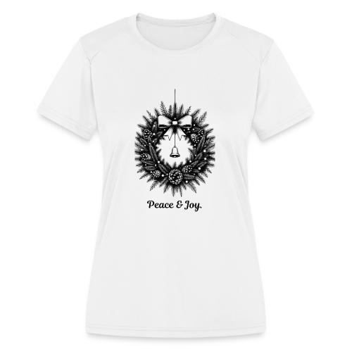 Peace & Joy T-Shirt | Minimalist Elegant Christmas - Women's Moisture Wicking Performance T-Shirt