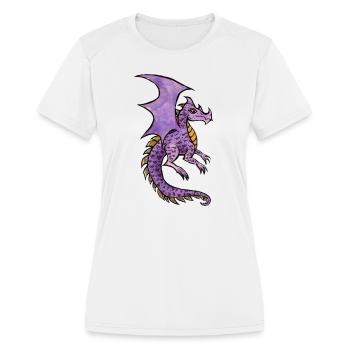 Dragon Améthyste Aquarelle - T-shirt performance Femme - blanc - Devant - Zoe (177cm)