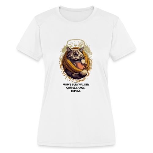 Powered by Sarcasm Cat Tee - Women's Moisture Wicking Performance T-Shirt