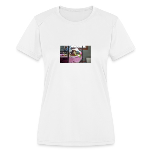 Sady laing on the bed - Women's Moisture Wicking Performance T-Shirt