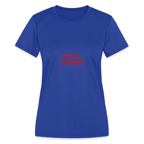 Red Glitter Goal Digger - Women's Moisture Wicking Performance T-Shirt