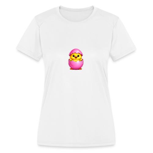 Easter Chick Pink - Women's Moisture Wicking Performance T-Shirt