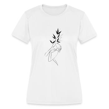 nature girl, mother nature, save earth - Women's Moisture Wicking Performance T-Shirt - white - Front - Zoe (177cm)