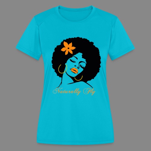Naturally Fly Afro Diva - Women's Moisture Wicking Performance T-Shirt