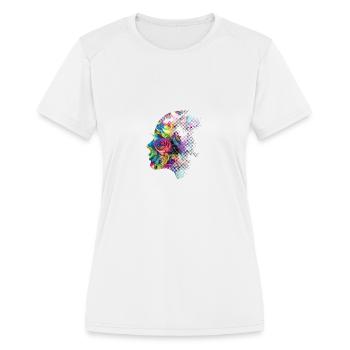 Face of Roses - Women's Moisture Wicking Performance T-Shirt - white - Front - Zoe (177cm)