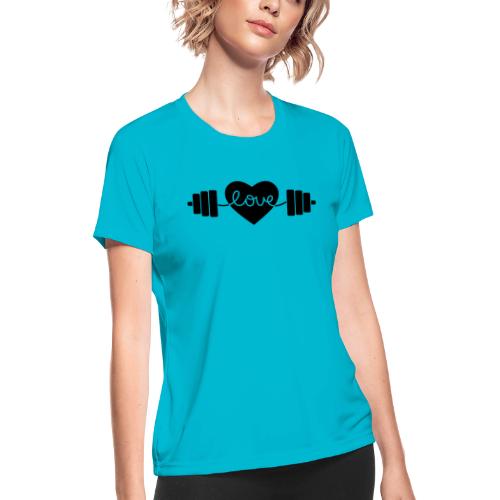 Power Lifting Love - Women's Moisture Wicking Performance T-Shirt