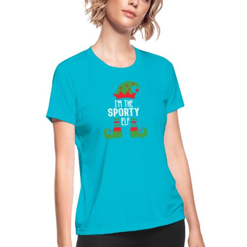 I'm The Sporty Elf Shirt Xmas Matching Christmas - Women's Moisture Wicking Performance T-Shirt