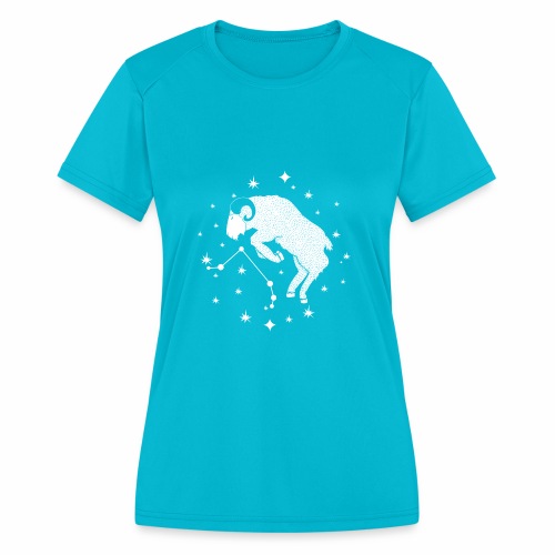 Ambitious Aries Constellation Birthday March April - Women's Moisture Wicking Performance T-Shirt