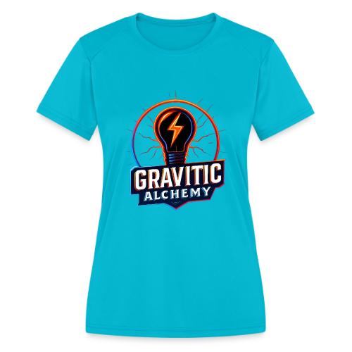 Gravitic Alchemy Logo - Women's Moisture Wicking Performance T-Shirt