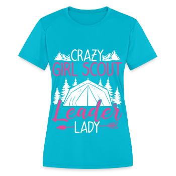 Scouting Girl Scout Leader Lady Scouting Team - Women's Moisture Wicking Performance T-Shirt - turquoise - Front - Zoe (177cm)