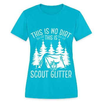 Boy Scout Leader Club Scouting Team Girl Scouts - Women's Moisture Wicking Performance T-Shirt - turquoise - Front - Zoe (177cm)