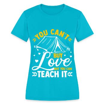 Group Girl Scout Leader Boy Scouts Scouting Team - Women's Moisture Wicking Performance T-Shirt - turquoise - Front - Zoe (177cm)