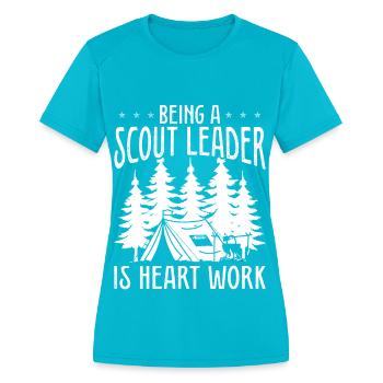 Scouting Girl Scout Leader Scouting Tour Boy Scout - Women's Moisture Wicking Performance T-Shirt - turquoise - Front - Zoe (177cm)
