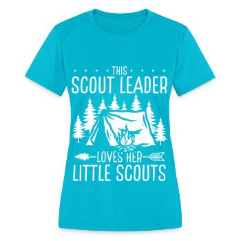 Scouting This Girl Scout loves her little Scout - Women's Moisture Wicking Performance T-Shirt - turquoise - Front - Zoe (177cm)