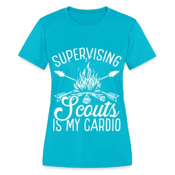 Girl Scout Leader Cookie Dealer Scouting Boy Scout - Women's Moisture Wicking Performance T-Shirt - turquoise - Front - Zoe (177cm)