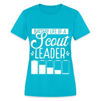 Scouting Girl Scout Leader Club Scouting Tours - Women's Moisture Wicking Performance T-Shirt - turquoise - Front - Zoe (177cm)