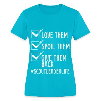 Scouting Girl Scout Leader Scout Scouting Tours - Women's Moisture Wicking Performance T-Shirt - turquoise - Front - Zoe (177cm)