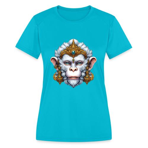 Thai Hanuman Monkey Deity Mask - Women's Moisture Wicking Performance T-Shirt