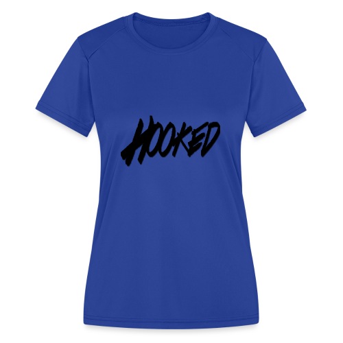Hooked black logo - Women's Moisture Wicking Performance T-Shirt