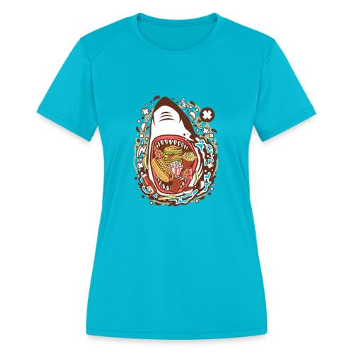 Junk Food Shark - Women's Moisture Wicking Performance T-Shirt