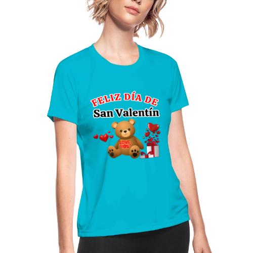 Valentine's Day Celebration Bears Love Hearts. - Women's Moisture Wicking Performance T-Shirt