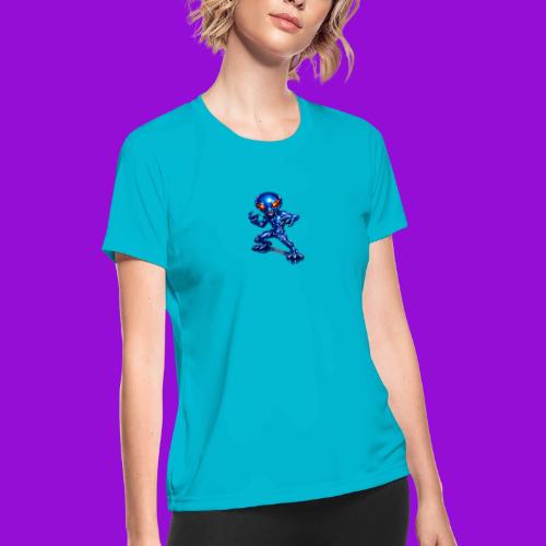 Angry Blue Alien - Women's Moisture Wicking Performance T-Shirt