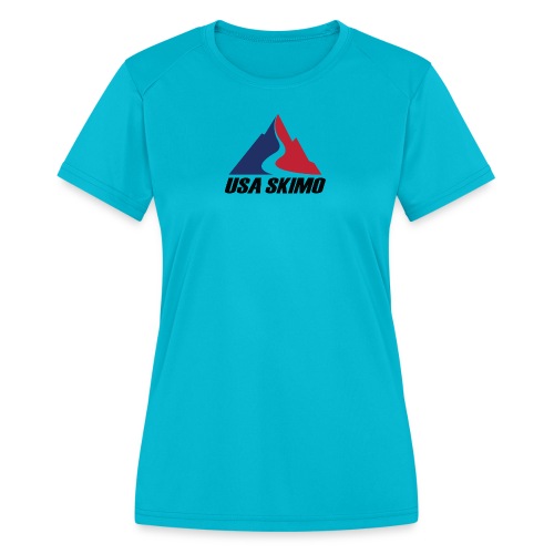 USA Skimo Logo - Stacked - Color - Women's Moisture Wicking Performance T-Shirt