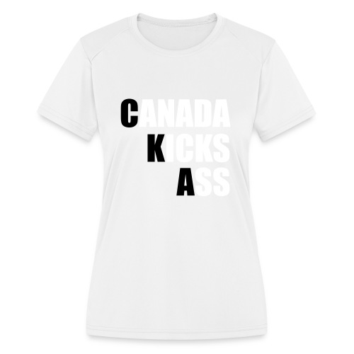 Canada Kicks Ass Vertical - Women's Moisture Wicking Performance T-Shirt