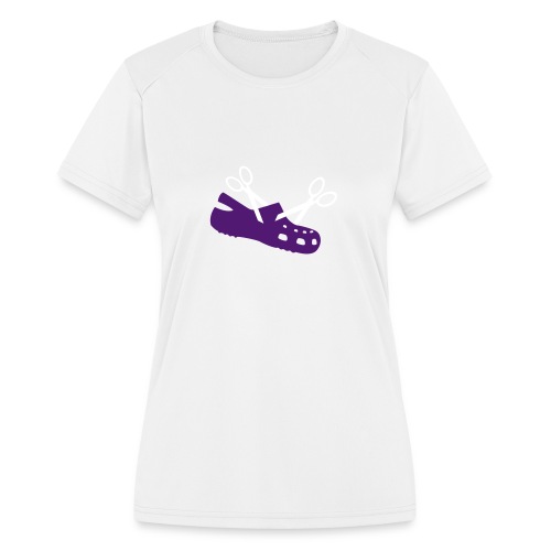 I Hate Crocs Scissor Design - Women's Moisture Wicking Performance T-Shirt