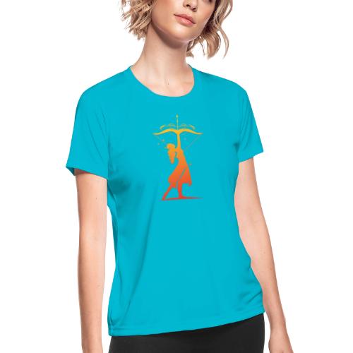 Sagittarius Archer Zodiac Fire Sign - Women's Moisture Wicking Performance T-Shirt
