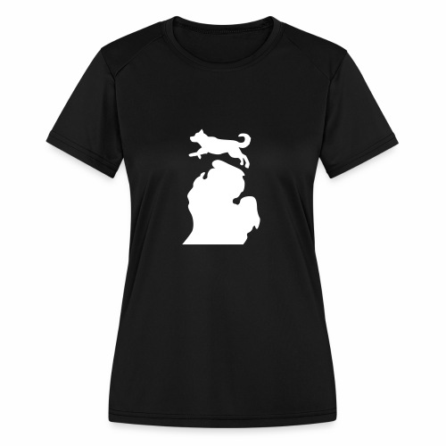 Bark Michigan Husky - Michigan Tech Colors - Women's Moisture Wicking Performance T-Shirt